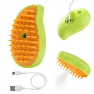 Escova Pet Massageadora com Vapor USB